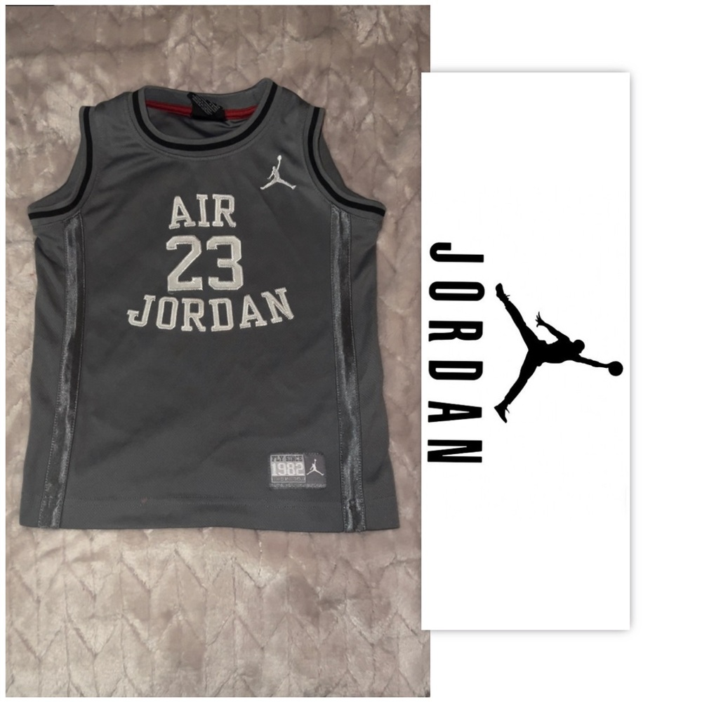 Air Jordan Jumpman #23 Toddler Boys Gray Embroidered Jersey